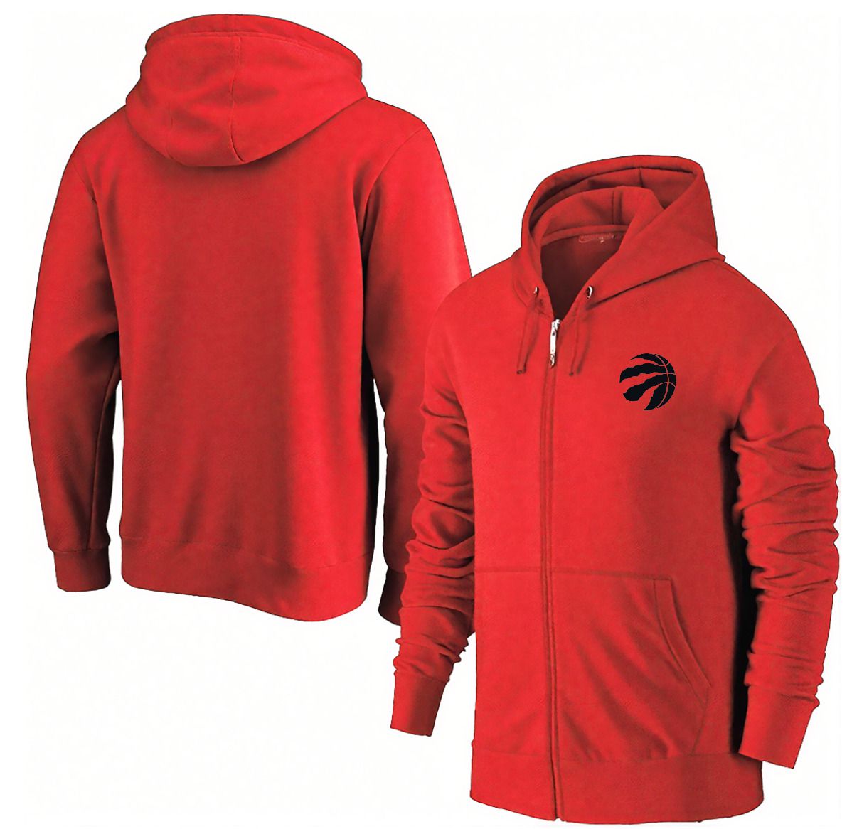 Men Toronto Raptors Red Zipper hoodie 2025 NBA Jersey style 1->dallas mavericks->NBA Jersey
